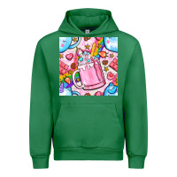 Emerald unicorn coffe cup and star with rainbow seamless pattern bbs Urban Hoodie - BundleAndBundleShop