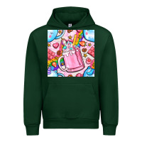 Forest Green unicorn coffe cup and star with rainbow seamless pattern bbs Urban Hoodie - BundleAndBundleShop