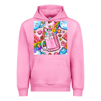 Fuchsia Pink unicorn coffe cup and star with rainbow seamless pattern bbs Urban Hoodie - BundleAndBundleShop