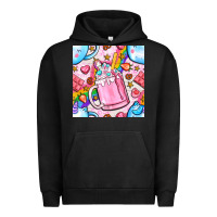 Pigment Black unicorn coffe cup and star with rainbow seamless pattern bbs Urban Hoodie - BundleAndBundleShop