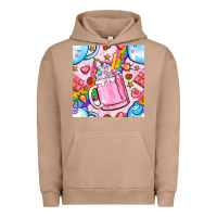 Pigment Burro unicorn coffe cup and star with rainbow seamless pattern bbs Urban Hoodie - BundleAndBundleShop