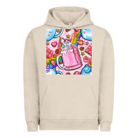 Pigment French Oak unicorn coffe cup and star with rainbow seamless pattern bbs Urban Hoodie - BundleAndBundleShop