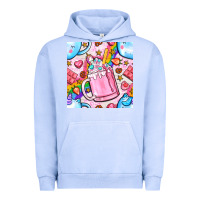 Pigment Grape Ice unicorn coffe cup and star with rainbow seamless pattern bbs Urban Hoodie - BundleAndBundleShop