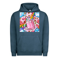 Pigment Midnight Navy unicorn coffe cup and star with rainbow seamless pattern bbs Urban Hoodie - BundleAndBundleShop