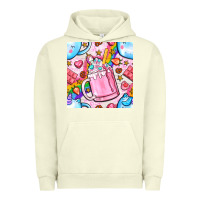 Pigment Pistachio unicorn coffe cup and star with rainbow seamless pattern bbs Urban Hoodie - BundleAndBundleShop