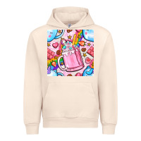 Sandshell unicorn coffe cup and star with rainbow seamless pattern bbs Urban Hoodie - BundleAndBundleShop