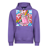 Tulip unicorn coffe cup and star with rainbow seamless pattern bbs Urban Hoodie - BundleAndBundleShop