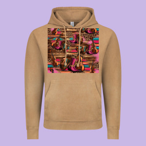 Valentines Day Violin And Cowboy Boots Country Music Vintage Hoodie Designed By Jasminsmagicworld