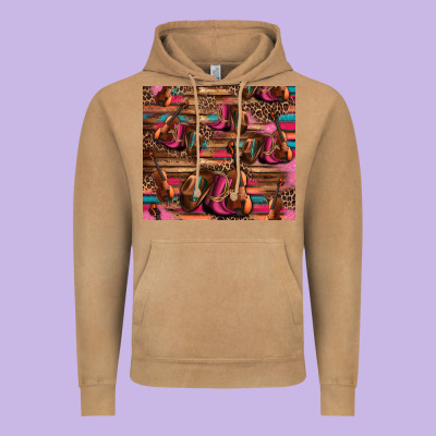 Valentines Day Violin And Cowboy Boots Country Music Vintage Hoodie Designed By Jasminsmagicworld
