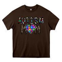 Chocolate Brown autism mom Heavy Core Tee - CowhideDigitalArt