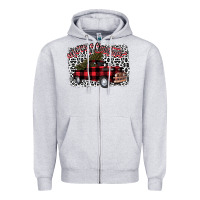 Heather Grey merryy christmas truck Zipper Hoodie - Bettercallsaul