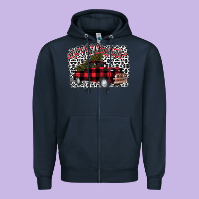 Merryy Christmas Truck Zipper Hoodie Designed By Bettercallsaul