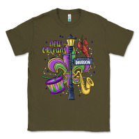 Army Green new orleans mardi gras streets Classic Tee - MaliasSmallBusiness