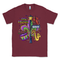 Burgundy new orleans mardi gras streets Classic Tee - MaliasSmallBusiness