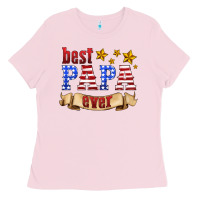 Bubblegum Pink best papa ever Ladies Tee - HRA Design Shop