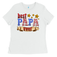 White best papa ever Ladies Tee - HRA Design Shop
