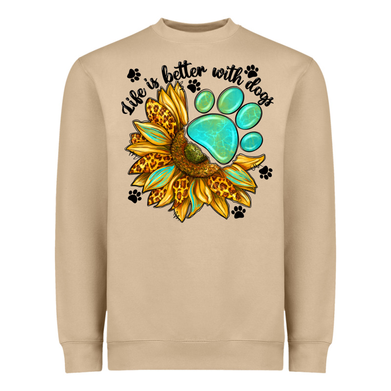 Life Is Better With Dogs Heavyweight Sweatshirt by NancyCooperArtShop | Teevron