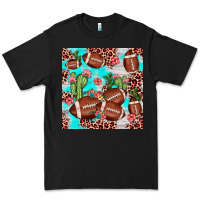 Black football leopard cactus seamless pattern Premium Tee - JahusDesignShop