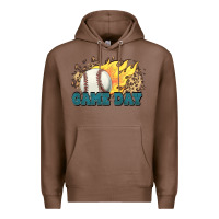 Chestnut game day baseball leopard flames fireball Premium Hoodie - HowdyJamesFarm