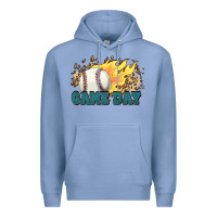 Colony Blue game day baseball leopard flames fireball Premium Hoodie - HowdyJamesFarm