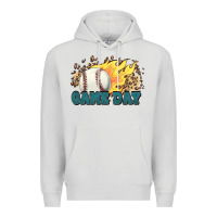 Dove Grey game day baseball leopard flames fireball Premium Hoodie - HowdyJamesFarm
