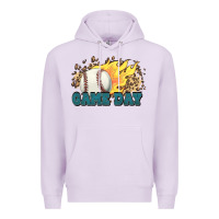 Lilac game day baseball leopard flames fireball Premium Hoodie - HowdyJamesFarm