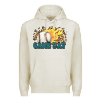 Oatmeal Heather game day baseball leopard flames fireball Premium Hoodie - HowdyJamesFarm