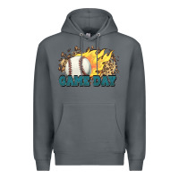Rock game day baseball leopard flames fireball Premium Hoodie - HowdyJamesFarm