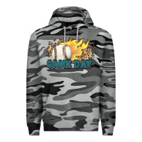 Slate Camo game day baseball leopard flames fireball Premium Hoodie - HowdyJamesFarm