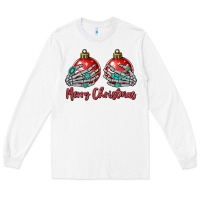 White merry christmas Long Sleeve Tee - MaliasSmallBusiness