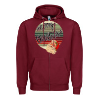 Burgundy retro merry christmas Zipper Hoodie - Bettercallsaul