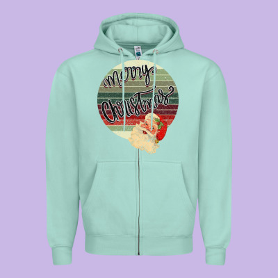 Retro Merry Christmas Zipper Hoodie Designed By Bettercallsaul