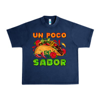 Navy un poco sabor with taco and pepper Urban Heavy Tee - AdoDesignShop