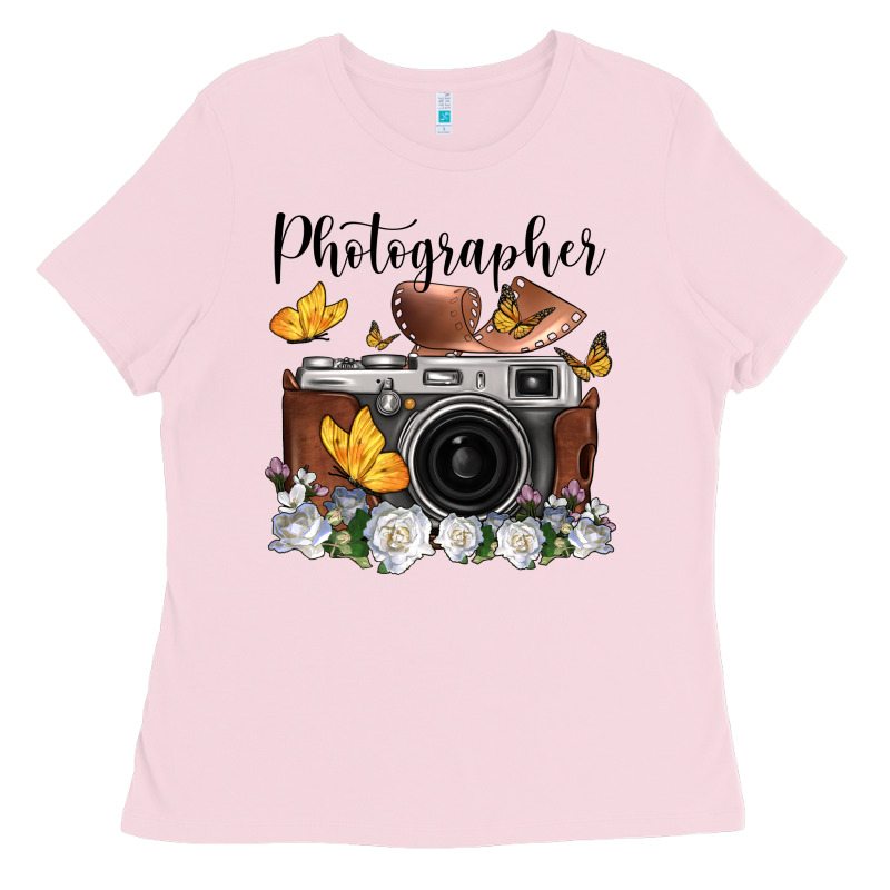 Photographer Floral Butterfly Film Roll Vintage Camera Ladies Tee by FaDigitalArtStudio | Teevron