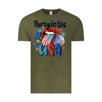 Vintage Olive party in the usa Vintage Tee - MaliasSmallBusiness