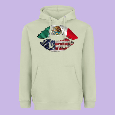 Mexico Usa Lips Heavyweight Hoodie Designed By Tumblerdesignbyshophia