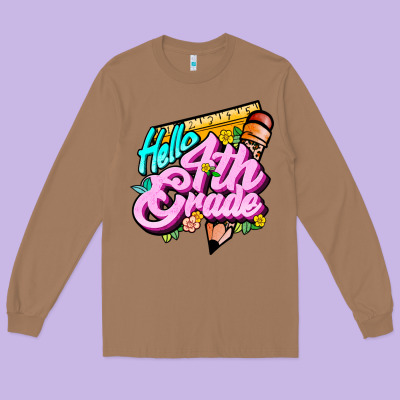 Hello 4th Grade Long Sleeve Tee Designed By Jahusdesignshop