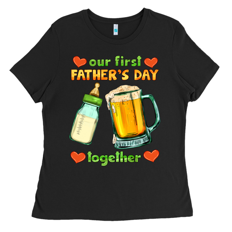 Our First Father's Day Together Ladies Tee by HRA Design Shop | Teevron