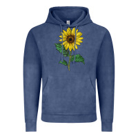 Vintage Denim Sunray yellow sunflower Vintage Hoodie - LillyAllenDesigns