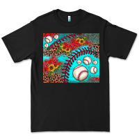 Black baseball leopard turquoise sunflower Premium Tee - JahusDesignShop