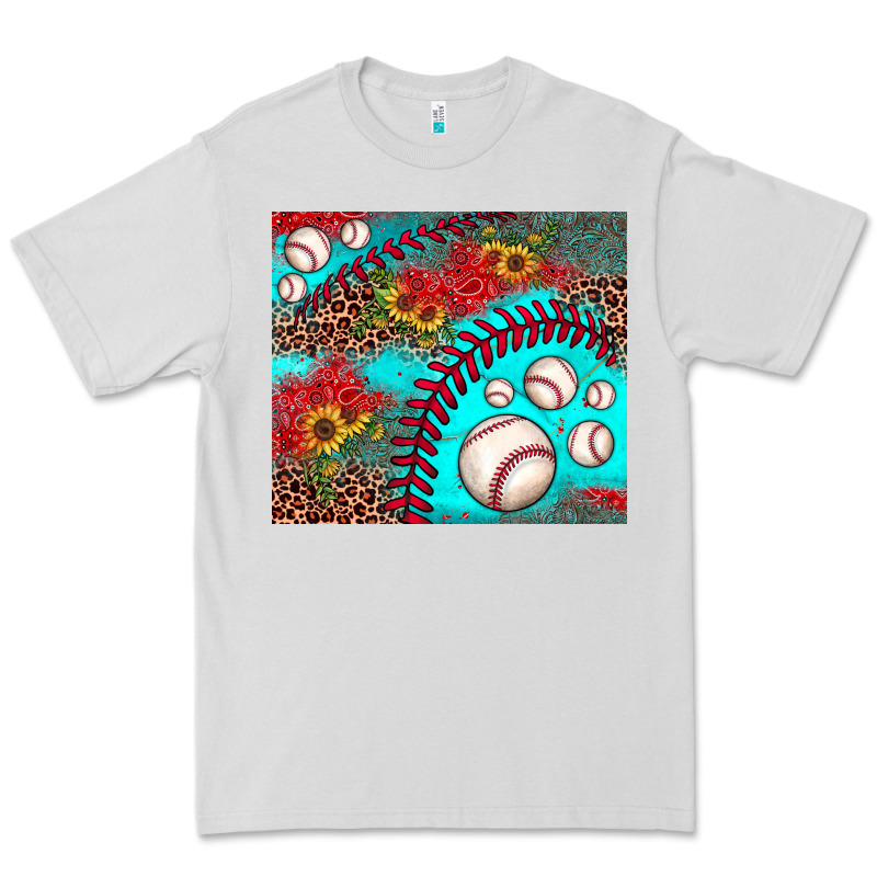 Baseball Leopard Turquoise Sunflower Premium Tee by JahusDesignShop | Teevron