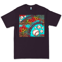 Plum baseball leopard turquoise sunflower Premium Tee - JahusDesignShop