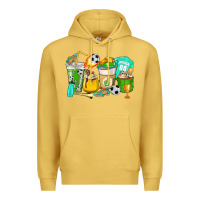 Antique Gold Football coffee cups Premium Hoodie - HowdyJamesFarm