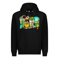 Black Football coffee cups Premium Hoodie - HowdyJamesFarm
