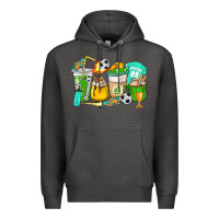 Charcoal Heather Football coffee cups Premium Hoodie - HowdyJamesFarm