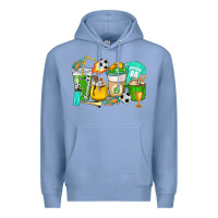 Colony Blue Football coffee cups Premium Hoodie - HowdyJamesFarm