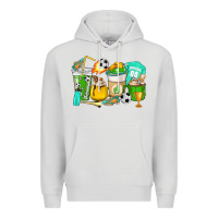 Dove Grey Football coffee cups Premium Hoodie - HowdyJamesFarm