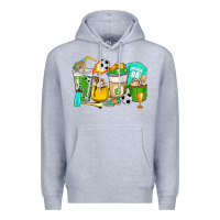 Heather Grey Football coffee cups Premium Hoodie - HowdyJamesFarm