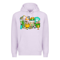 Lilac Football coffee cups Premium Hoodie - HowdyJamesFarm