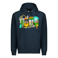Navy Football coffee cups Premium Hoodie - HowdyJamesFarm